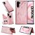 Samsung Galaxy Note 10 Bee and Cat Card Slots Stand Cover Rose Gold