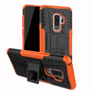 Samsung Galaxy S9 Plus Hybrid Rugged PC + TPU Kickstand Case Orange