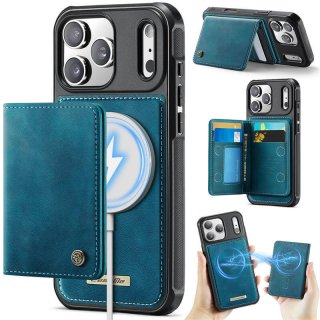 CaseMe iPhone 17 Pro 2-in-1 Detachable Magnetic Wallet Case with RFID Blocking, Card Holder & MagSafe Compatible - Blue