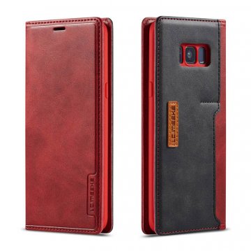 LC.IMEEKE Samsung Galaxy S8 Plus Wallet Magnetic Stand Case with Card Slots Red