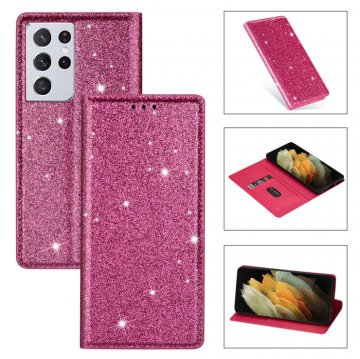 Samsung Galaxy S21/S21 Plus/S21 Ultra Wallet Glitter Leather Case Rose
