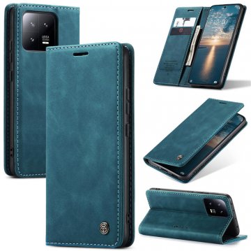 CaseMe Xiaomi 13 Wallet Retro Suede Leather Case Blue