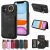 For iPhone 11 Card Holder Ring Kickstand PU Leather Case Black