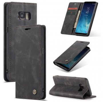 CaseMe Samsung Galaxy S8 Wallet Kickstand Magnetic Case Black