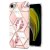 iPhone 7/8/SE 2020 Flower Pattern Marble Electroplating TPU Case Pink