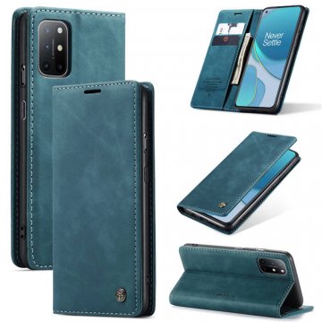 CaseMe OnePlus 8T Wallet Kickstand Magnetic Flip Case Blue