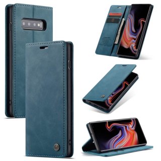 CaseMe Samsung Galaxy S10 Plus Retro Wallet Stand Flip Case Blue