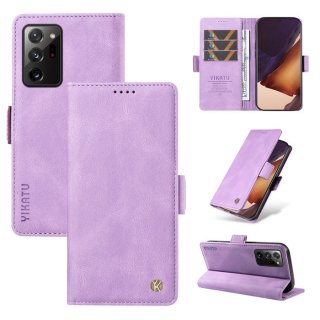 YIKATU Samsung Galaxy Note 20 Ultra Skin-touch Wallet Kickstand Case Purple