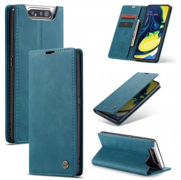 CaseMe Samsung Galaxy A80 Wallet Kickstand Magnetic Case Blue