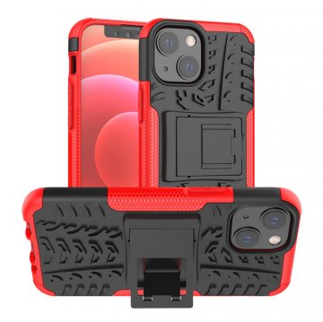 iPhone 13 Mini Anti-Slip Dual Layer Hybrid Kickstand Case Red