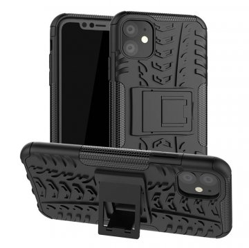 Hybrid Rugged iPhone 11 Kickstand Shockproof Case Black