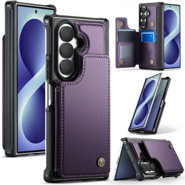 CaseMe Samsung Galaxy Z Fold8 Ultra RFID Blocking Card Holder Case with Kickstand Purple