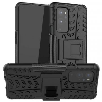 OnePlus 9 Pro Hybrid Rugged PC + TPU Kickstand Case Black