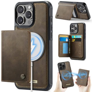 CaseMe iPhone 13 Pro Max 2-in-1 Detachable Magnetic Wallet Case with RFID Blocking, Card Holder & MagSafe Compatible - Coffee