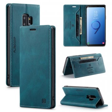 Autspace Samsung Galaxy S9 Plus Wallet Kickstand Case Blue