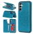 Mandala Embossed Samsung Galaxy A14 5G Case with Card Holder Blue