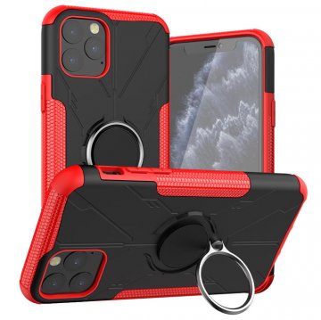 iPhone 11 Pro Max Hybrid Rugged PC + TPU Ring Kickstand Case Red