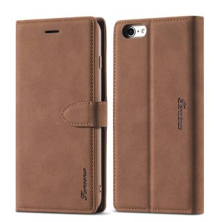 Forwenw iPhone 6 Plus/6s Plus Wallet Magnetic Kickstand Case Brown