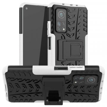 Xiaomi Mi 10T/10T Pro Hybrid Rugged PC + TPU Kickstand Case White