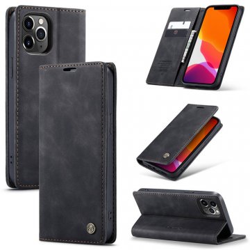 CaseMe iPhone 12 Pro Wallet Kickstand Magnetic Flip Case Black