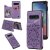 Samsung Galaxy S10 Plus Embossed Wallet Magnetic Stand Case Purple