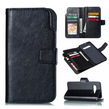 Samsung Galaxy S10 Plus Wallet 9 Card Slots Stand Case Black