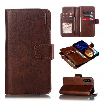 Samsung Galaxy A60 Wallet 9 Card Slots Stand Case Brown