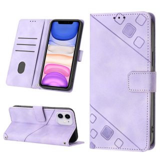 Skin-friendly iPhone 11 Wallet Stand Case with Wrist Strap Purple