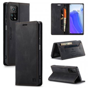 Autspace Xiaomi Mi 10T/10T Pro Wallet Kickstand Magnetic Case Black