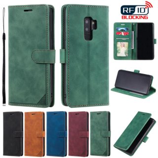 Samsung Galaxy S9 Plus Wallet RFID Blocking Kickstand Case Green