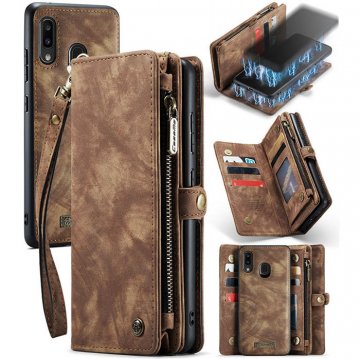 CaseMe Samsung Galaxy A30 Wallet Case with Wrist Strap Coffee