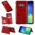 Samsung Galaxy S10e Bee and Cat Magnetic Card Slots Stand Cover Red