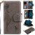 iPhone 12 Pro Max Embossed Girl Cat 9 Card Slots Wallet Stand Case Gray