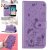iPhone 7/8/SE 2020 Embossed Cat Bee Wallet Stand Case Purple