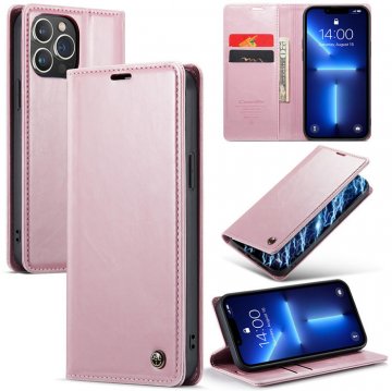 CaseMe iPhone 13 Pro Max Wallet Kickstand Magnetic Flip Case Pink