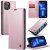 CaseMe iPhone 13 Pro Max Wallet Kickstand Magnetic Flip Case Pink