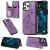 iPhone 12 Pro Max Luxury Butterfly Magnetic Card Slots Stand Case Purple
