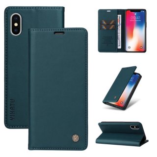 YIKATU iPhone XS Max Wallet Kickstand Magnetic Case Blue