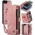 CaseMe iPhone SE 2020/SE 2022 Wallet Case with Wrist Strap Pink