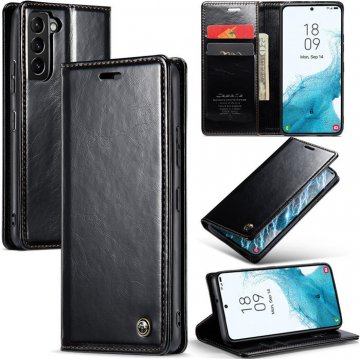CaseMe Samsung Galaxy S22 Wallet Kickstand Magnetic Flip Case Black