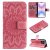 Embossed Sunflower iPhone 14 Pro Wallet Magnetic Case Pink