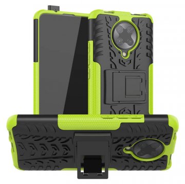 Xiaomi Redmi K30 Pro Hybrid Rugged PC + TPU Kickstand Case Green