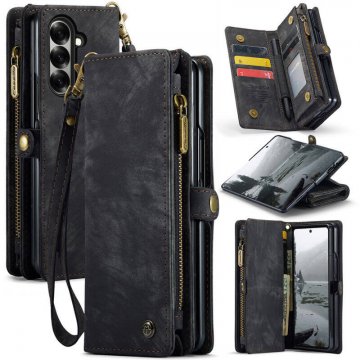 CaseMe Samsung Galaxy Z Fold7 Wallet Case with Wrist Strap Black