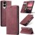 CaseMe Samsung Galaxy S25 Edge Wallet Magnetic Suede Leather Case Red