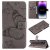 Embossed Butterfly Wallet Kickstand Magnetic Phone Case Gray