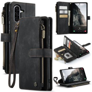 CaseMe Samsung Galaxy A17 Wallet kickstand Case with Wrist Strap Black