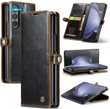 CaseMe Samsung Galaxy Z Fold 5 Luxury Wallet Magnetic Case Coffee