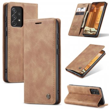 CaseMe Samsung Galaxy A73 5G Wallet Magnetic Case Brown