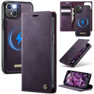 CaseMe iPhone 14 2-in-1 Magnetic Wallet Case – Wireless Charging & RFID Blocking Purple