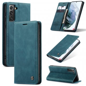 CaseMe Samsung Galaxy S21 Wallet Kickstand Magnetic Case Blue